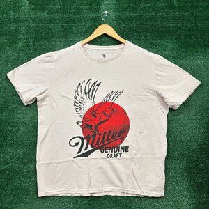 Miller Genuine Draft Logo beige T-Shirt Size Extra Large